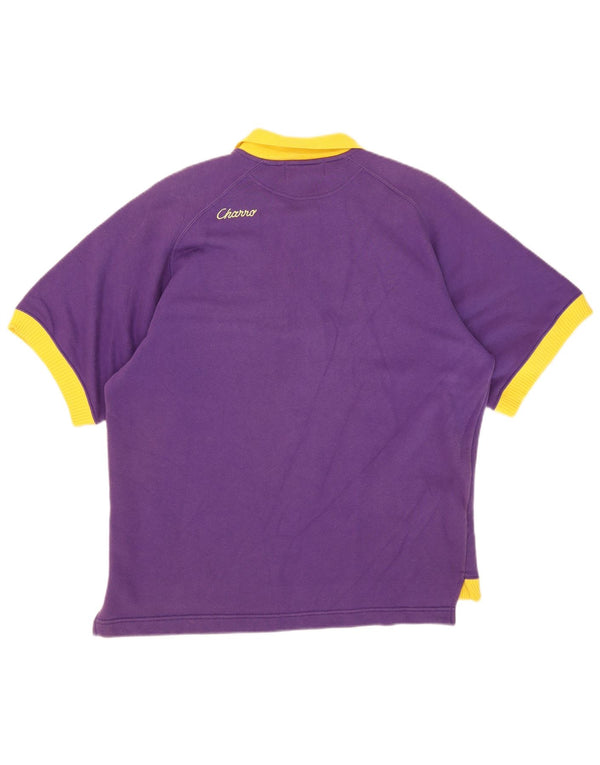 Camisa polo masculina Charro Graphic Rugby XL roxo colorblock algodão