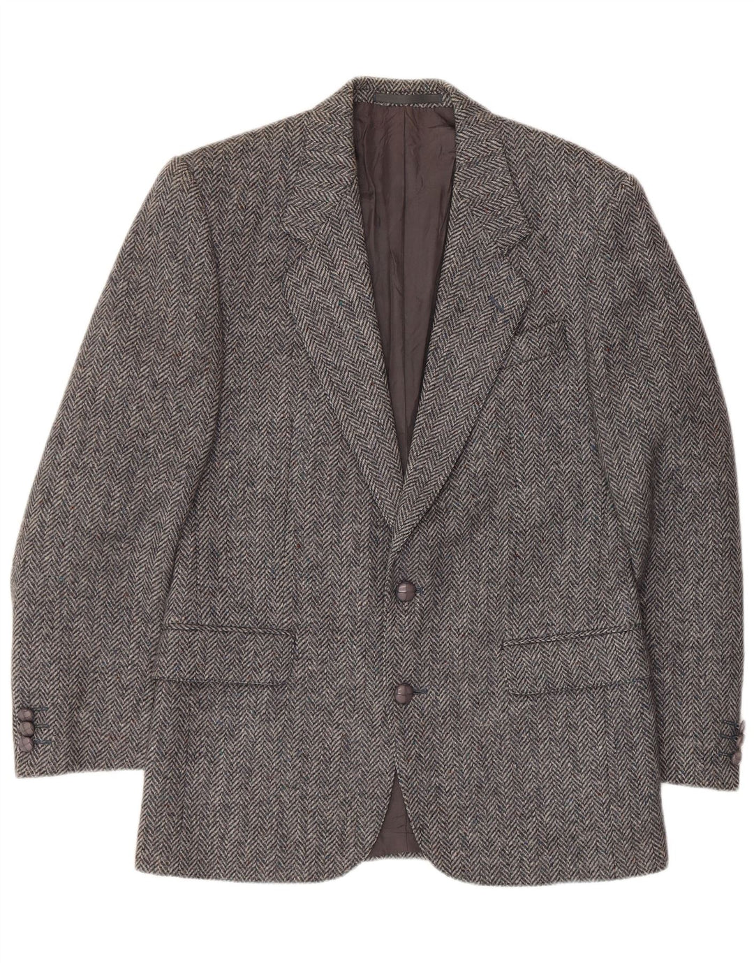 Jaqueta Wellington masculina Donegal Tweed Blazer Reino Unido 38 espinha de peixe cinza médio