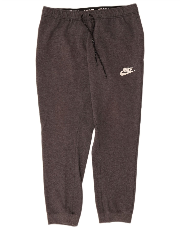 Calça de treino masculina Nike joggers grande algodão cinza