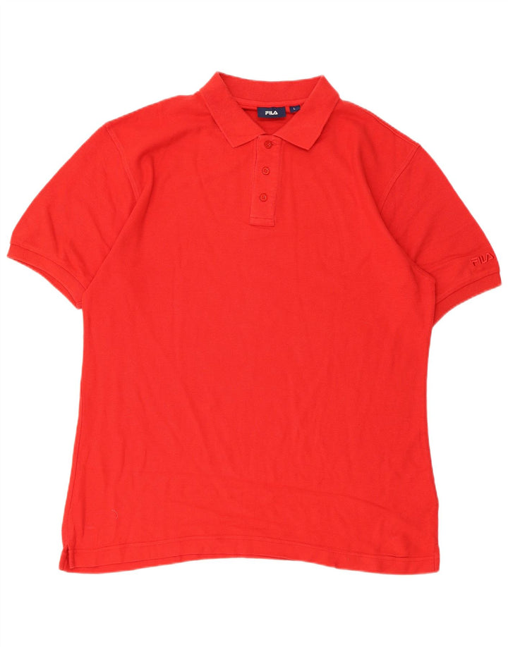Camisa polo masculina Fila grande algodão vermelho