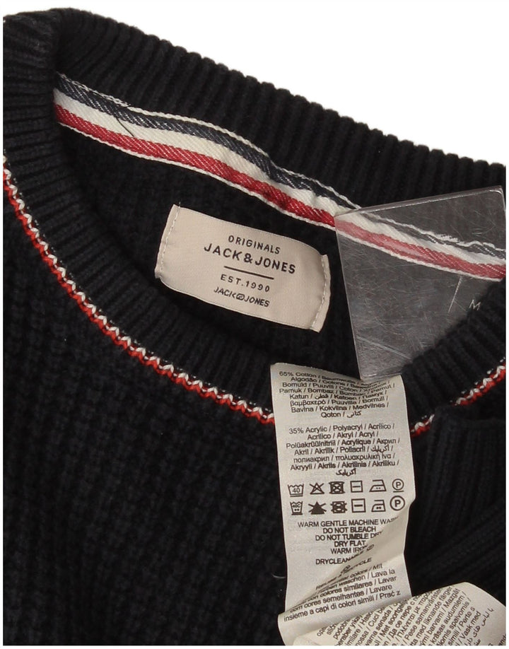 Suéter masculino Jack & Jones com gola redonda e acrílico azul marinho médio