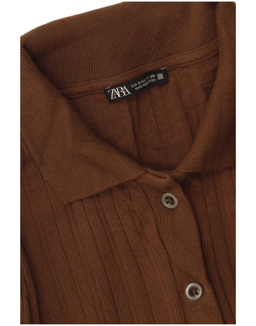 Zara Suéter Cardigan Crop Feminino Reino Unido 10 Pequeno Marrom
