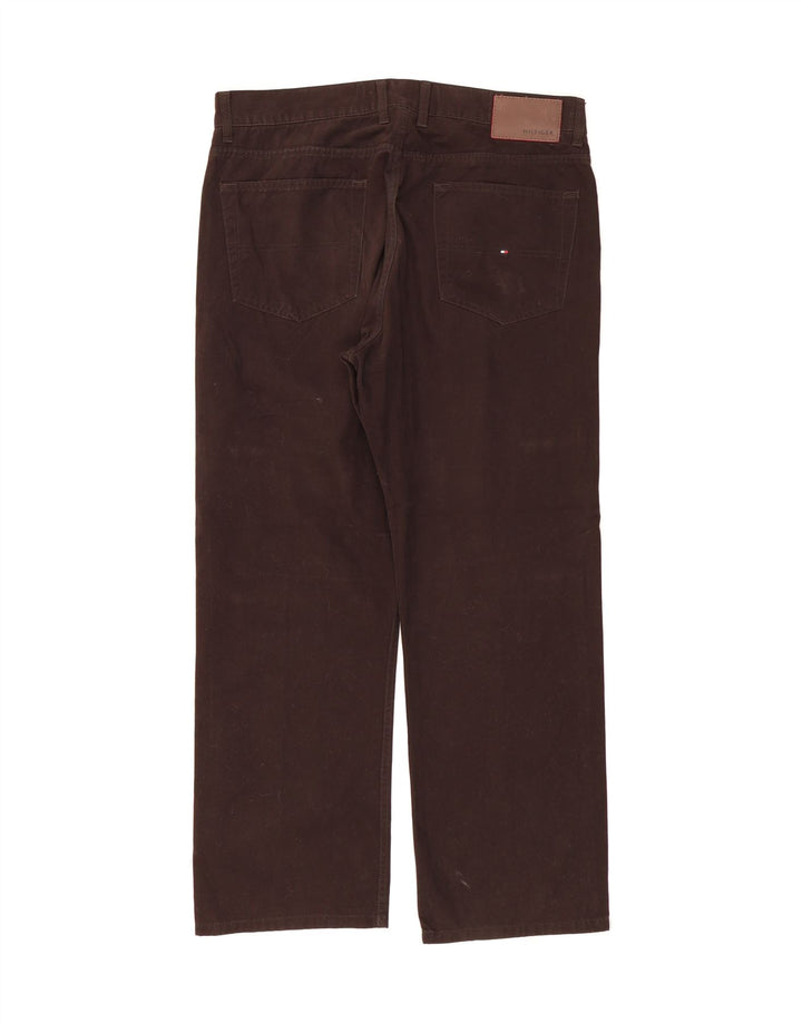TOMMY HILFIGER Mens Straight Casual Trousers  W38 L30 Brown Cotton Vintage Tommy Hilfiger and Second-Hand Tommy Hilfiger from Messina Hembry 