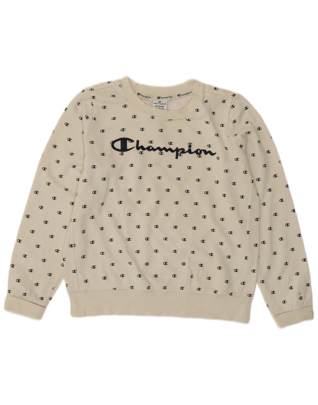 Champion feminino gráfico moletom jumper UK 14 médio branco