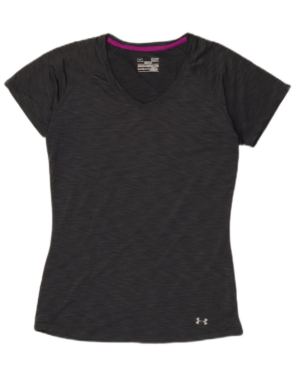 Camiseta feminina Under Armour Heat Gear Top UK 10 poliéster cinza pequeno