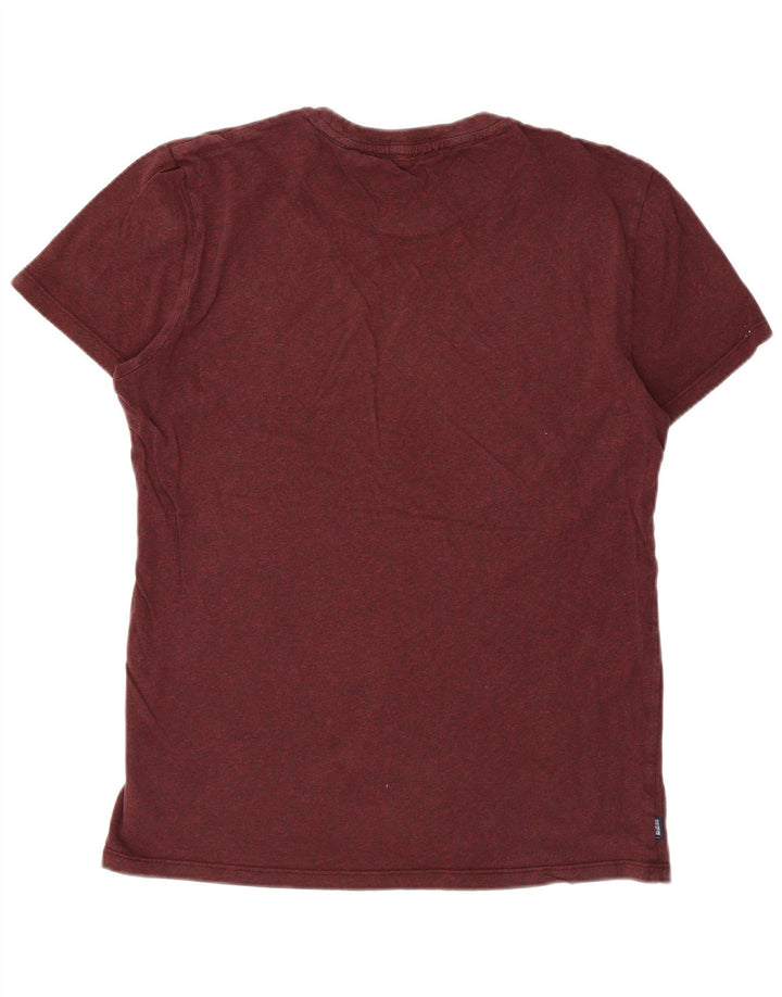 Camiseta masculina SUPERDRY Top médio algodão Borgonha