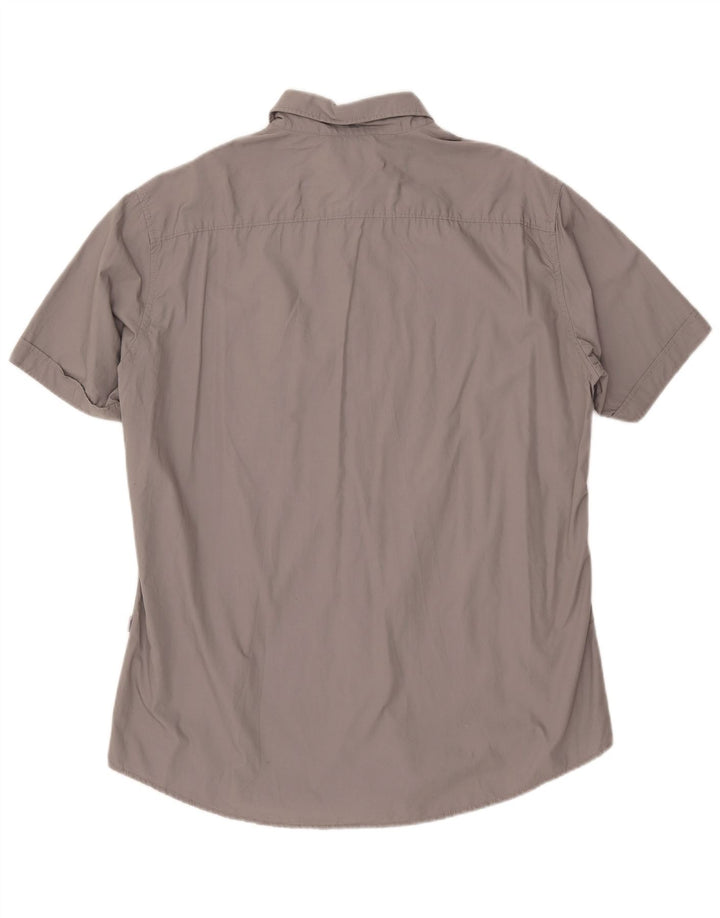 Camisa masculina de manga curta MEXX XL cinza algodão