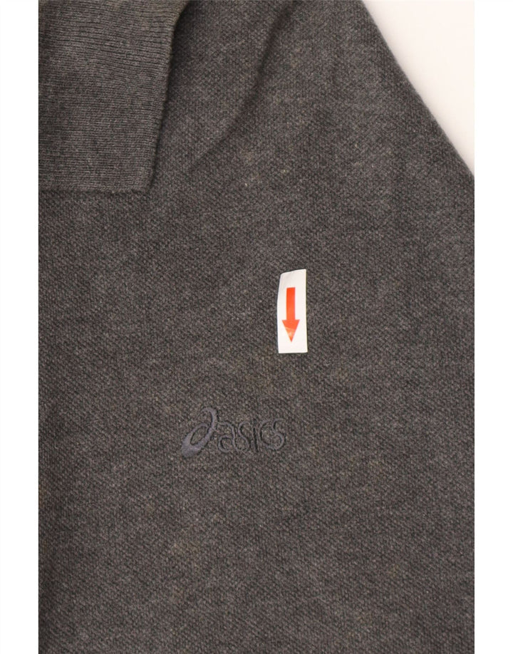 Camisa polo masculina ASICS grande algodão cinza