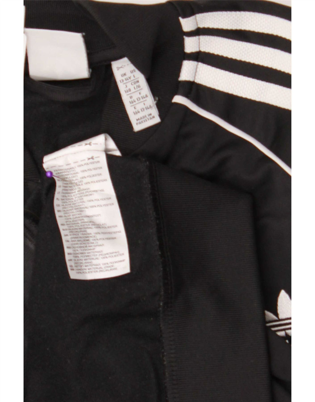 Jaqueta de treino para meninos Adidas 13-14 anos grande poliéster preto