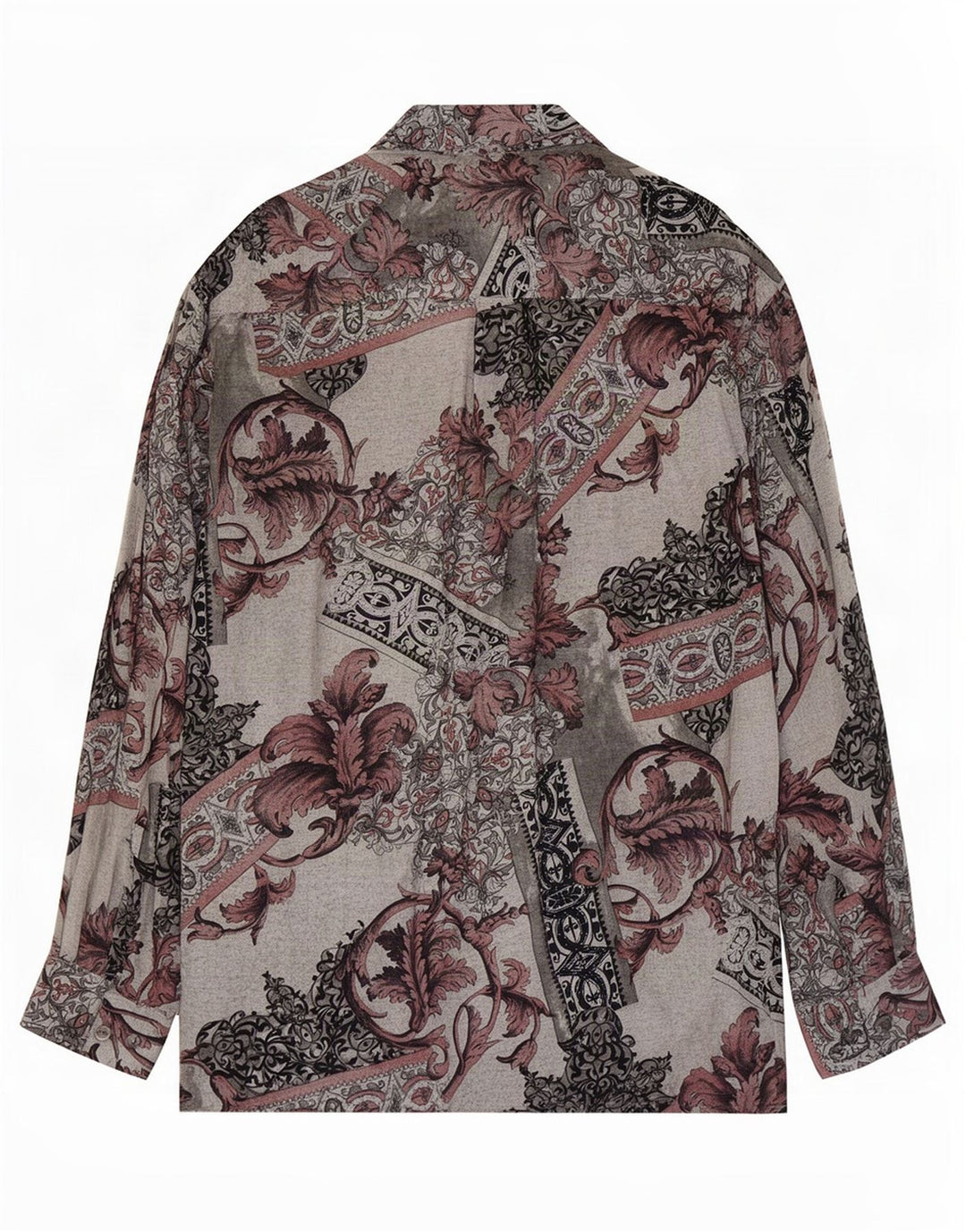 Camisa masculina Hatico com padrão abstrato viscose cinza médio