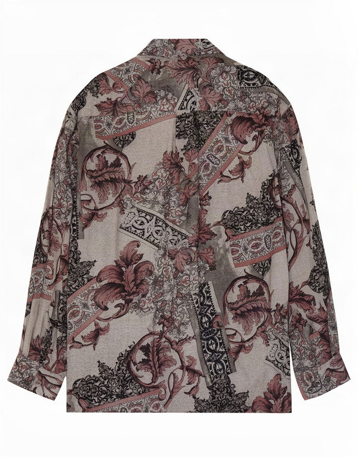 Camisa masculina Hatico com padrão abstrato viscose cinza médio