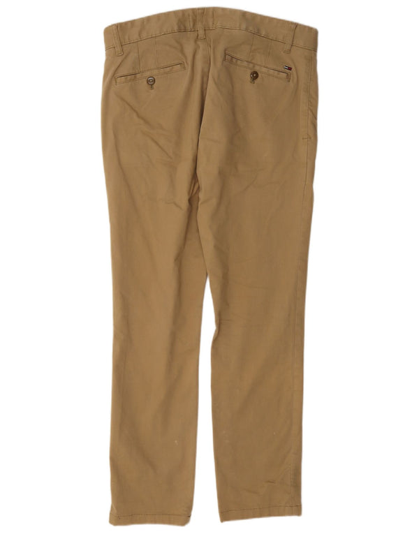 Tommy Hilfiger Mens Slim Chino Calças W31 L32 Algodão Bege
