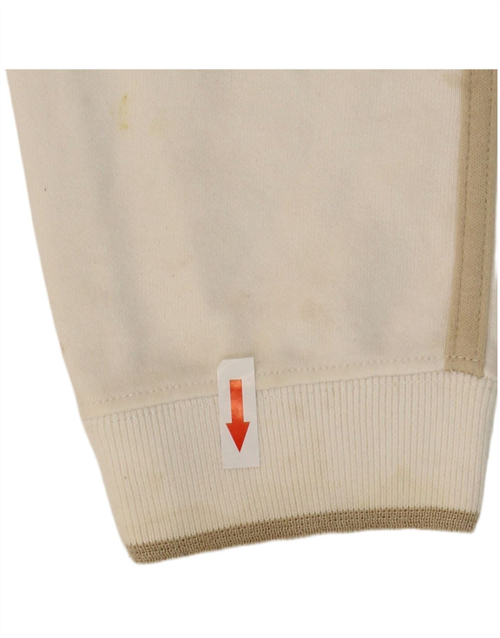 Suéter feminino Champion com gola e zíper UK 14 algodão branco médio