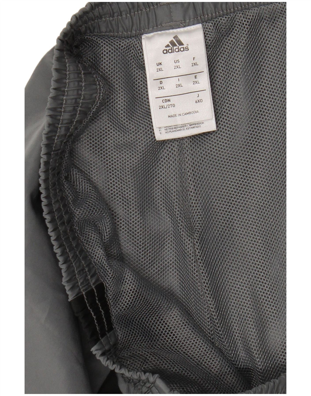 Shorts esportivos masculinos Adidas 2XL cinza colorblock poliéster