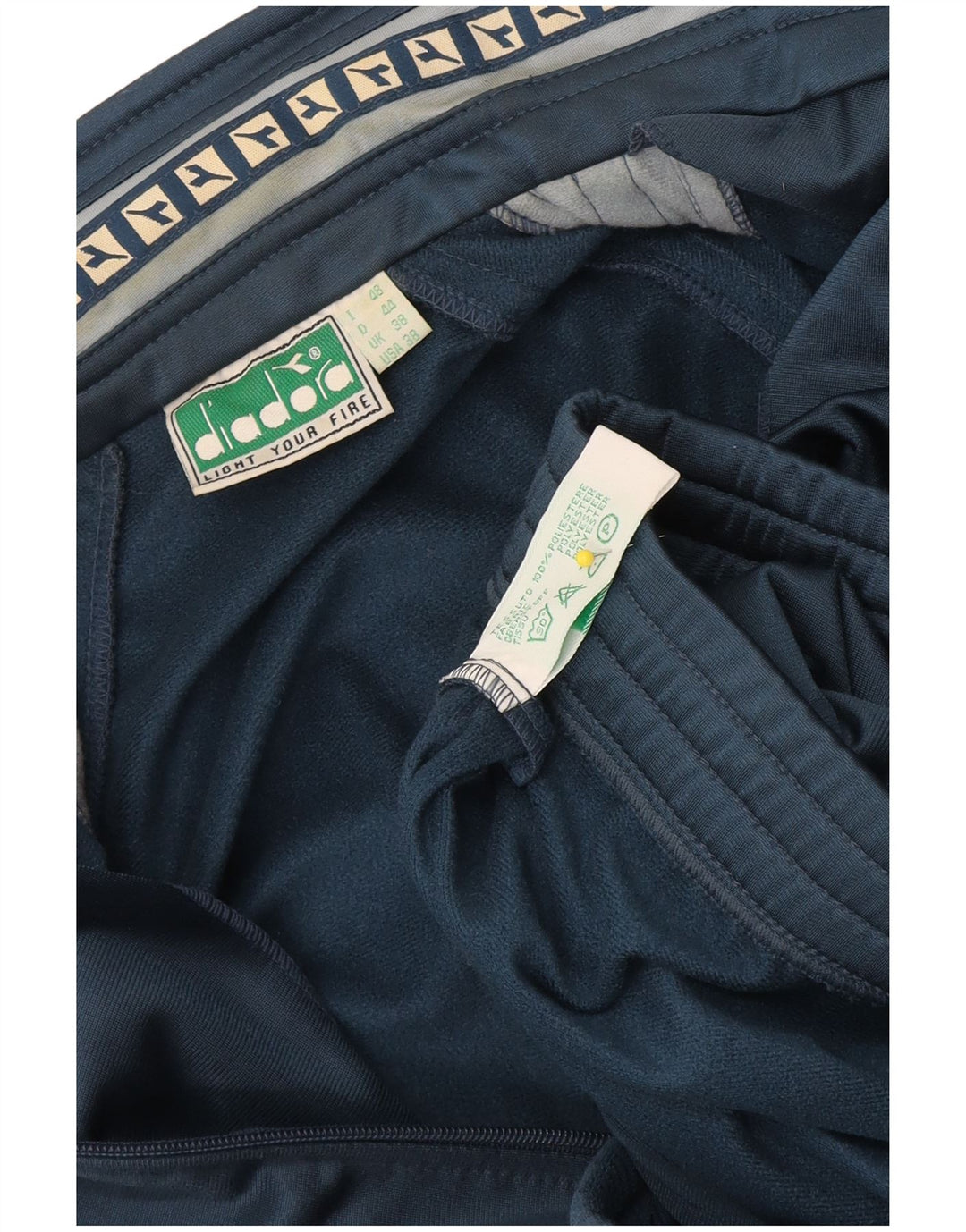Diadora Mens Graphic Tracksuit Top Jacket UK 38 Poliéster Azul Médio