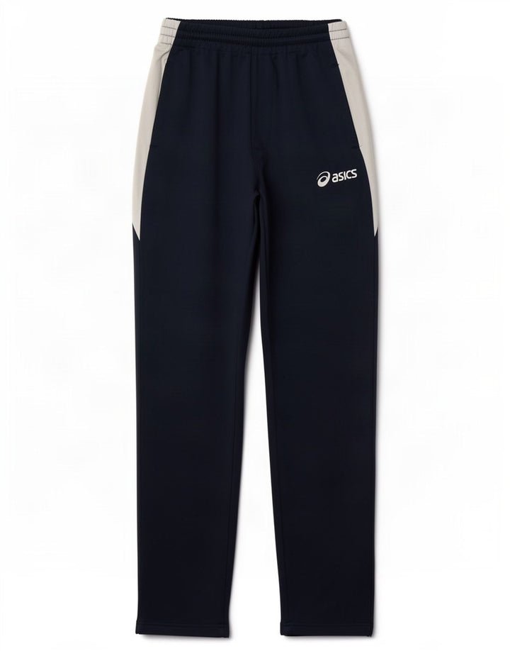 Calça de treino masculina Asics pequena azul marinho Colourblock poliéster