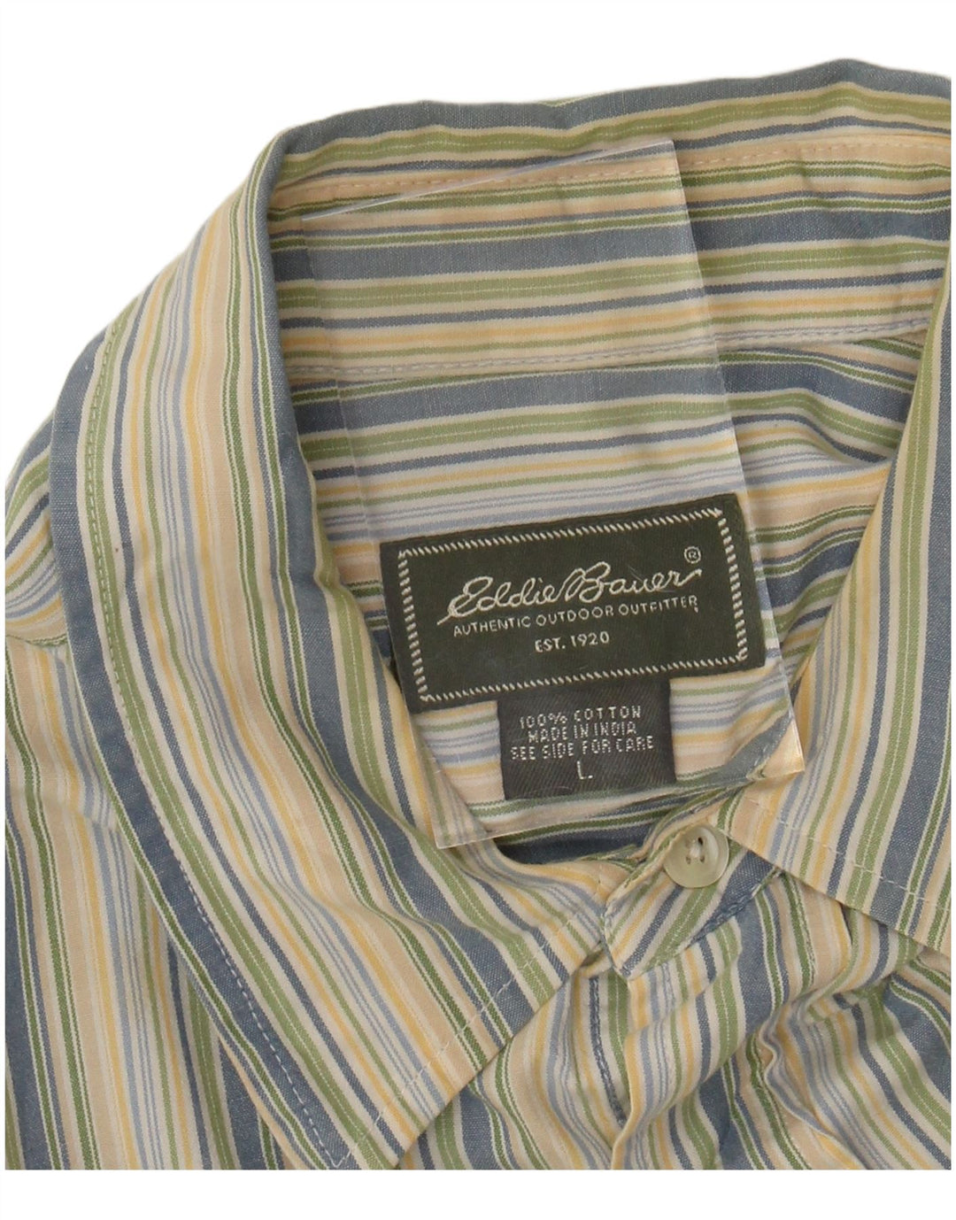 Camisa masculina de flanela EDDIE BAUER grande algodão listrado multicolorido