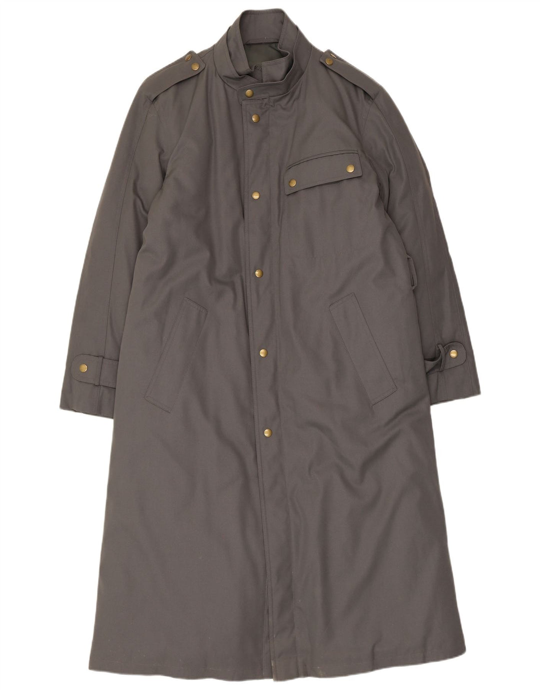 Casaco impermeável militar masculino vintage UK 38 cinza médio