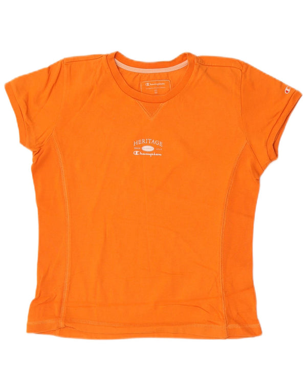 Camiseta feminina Champion Heritage Classics UK 12 algodão laranja médio