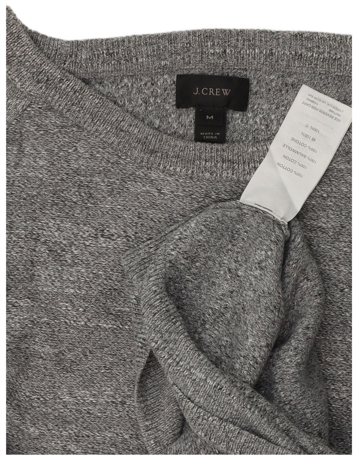 Suéter masculino J. Crew com gola redonda e algodão manchado cinza médio