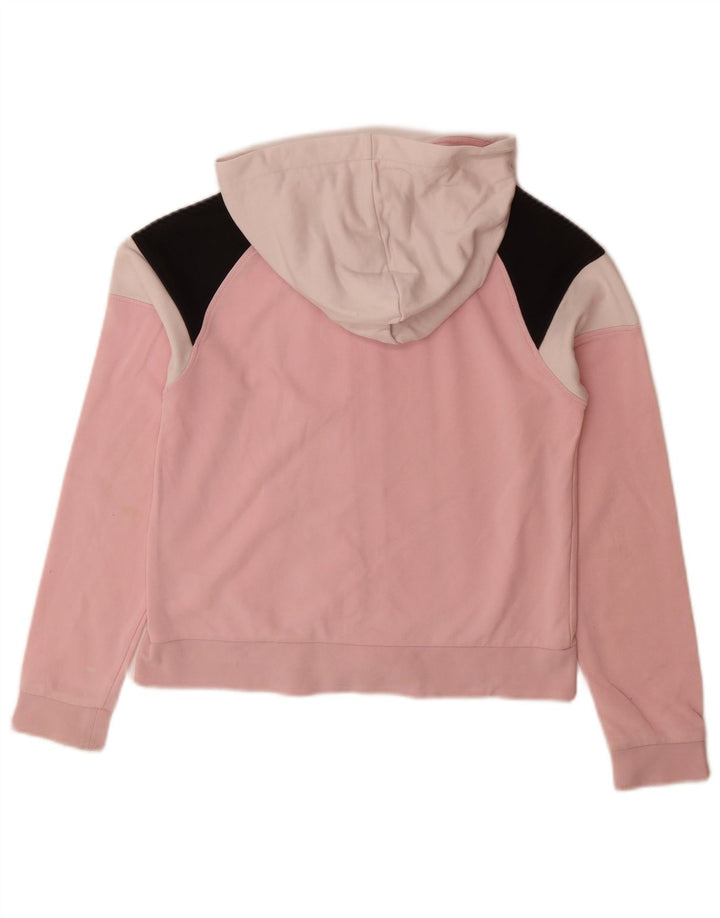 Suéter feminino com capuz e zíper gráfico ELLESSE 11-12 anos rosa colorblock