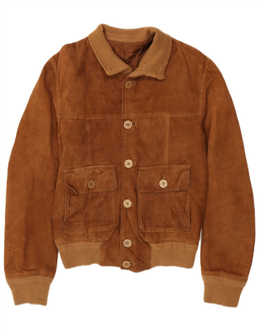 Jaqueta masculina de camurça VINTAGE UK 36 pequena marrom