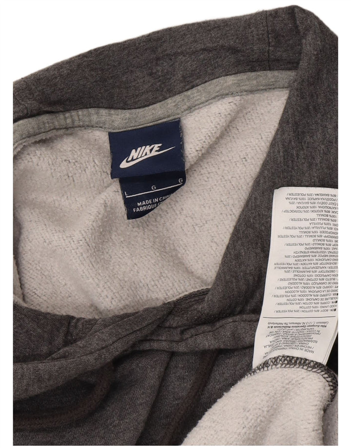 NIKE Mens Hoodie Jumper Grande Algodão Cinza