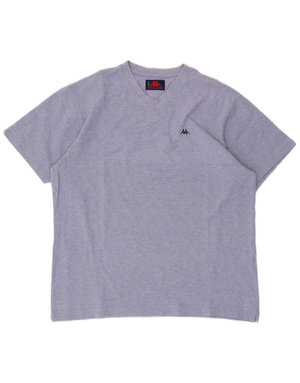 Camiseta masculina de manga curta Kappa Top grande algodão azul