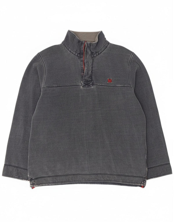 Crew Clothing Mens Zip Neck Moletom Jumper XL Azul Marinho Algodão