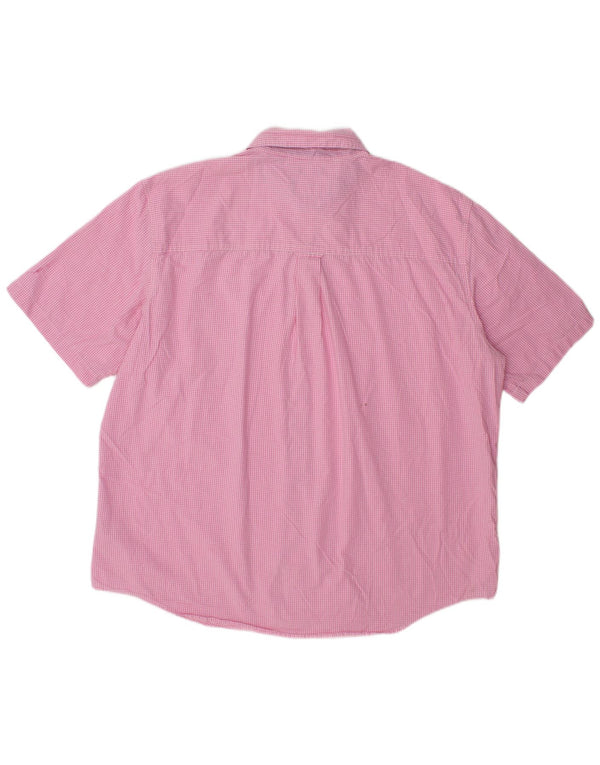 Camisa masculina de manga curta Chaps 2XL algodão guingão rosa