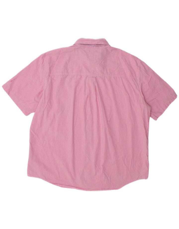 Camisa masculina de manga curta Chaps 2XL algodão guingão rosa