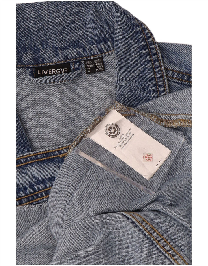Jaqueta jeans masculina LIVERGY UK 46 3XL algodão azul
