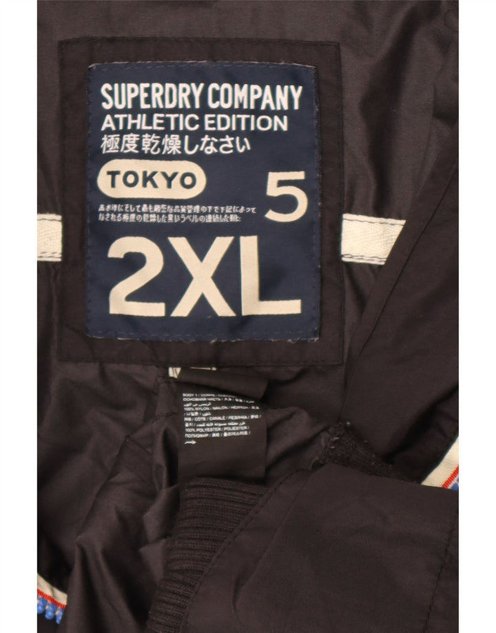 Jaqueta bomber masculina Superdry com capuz Reino Unido 46 2XL preto nylon