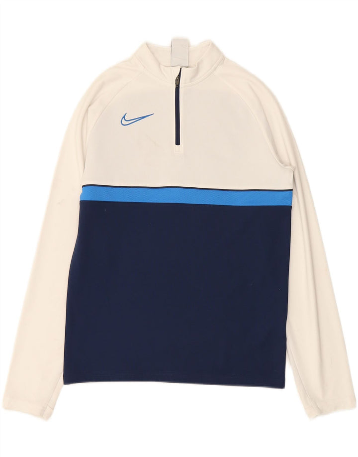NIKE Boys Dri Fit Pullover Treino Top 12-13 Anos Grande Branco