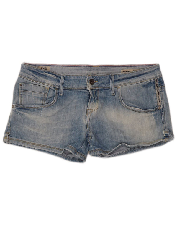 MELTIN' POT Shorts jeans feminino de cintura baixa W30 algodão azul médio