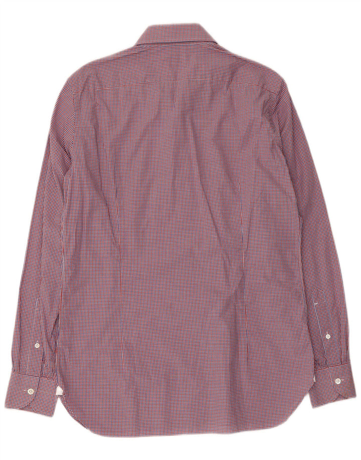 Camisa masculina BORRELLI tamanho 39 15 1/2 algodão xadrez médio multicolorido