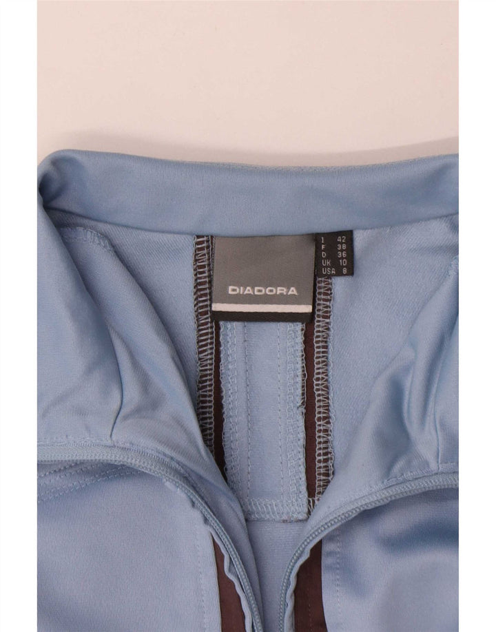 Diadora Womens Oversized Tracksuit Top Jacket UK 10 Pequeno Azul Poliéster