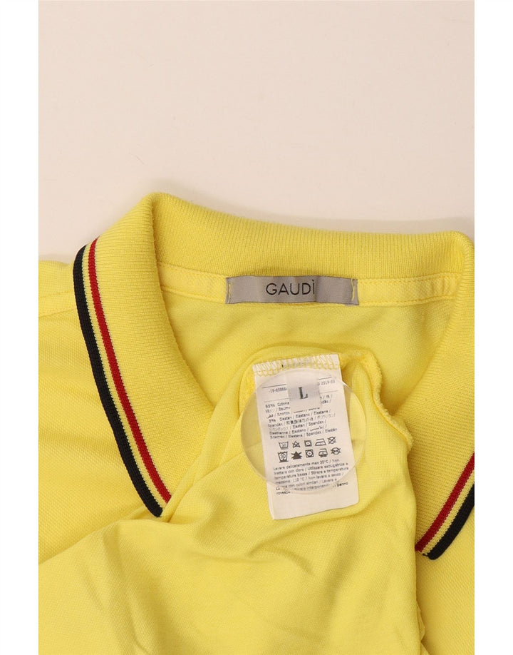 Camisa polo masculina GAUDI grande algodão amarelo
