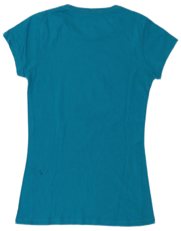 Camiseta feminina com estampa de Veneza Hard Rock Cafe Top Reino Unido 12 algodão azul médio