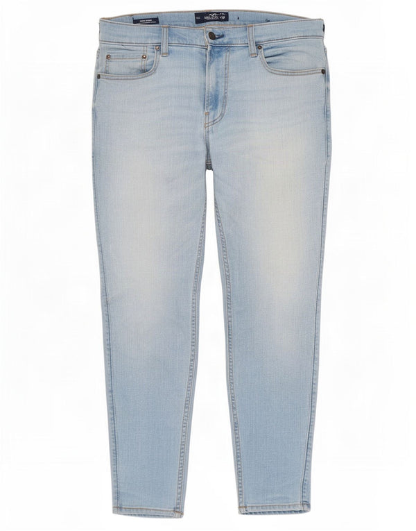 Hollister Mens Super Skinny Jeans W33 L30 Azul Algodão