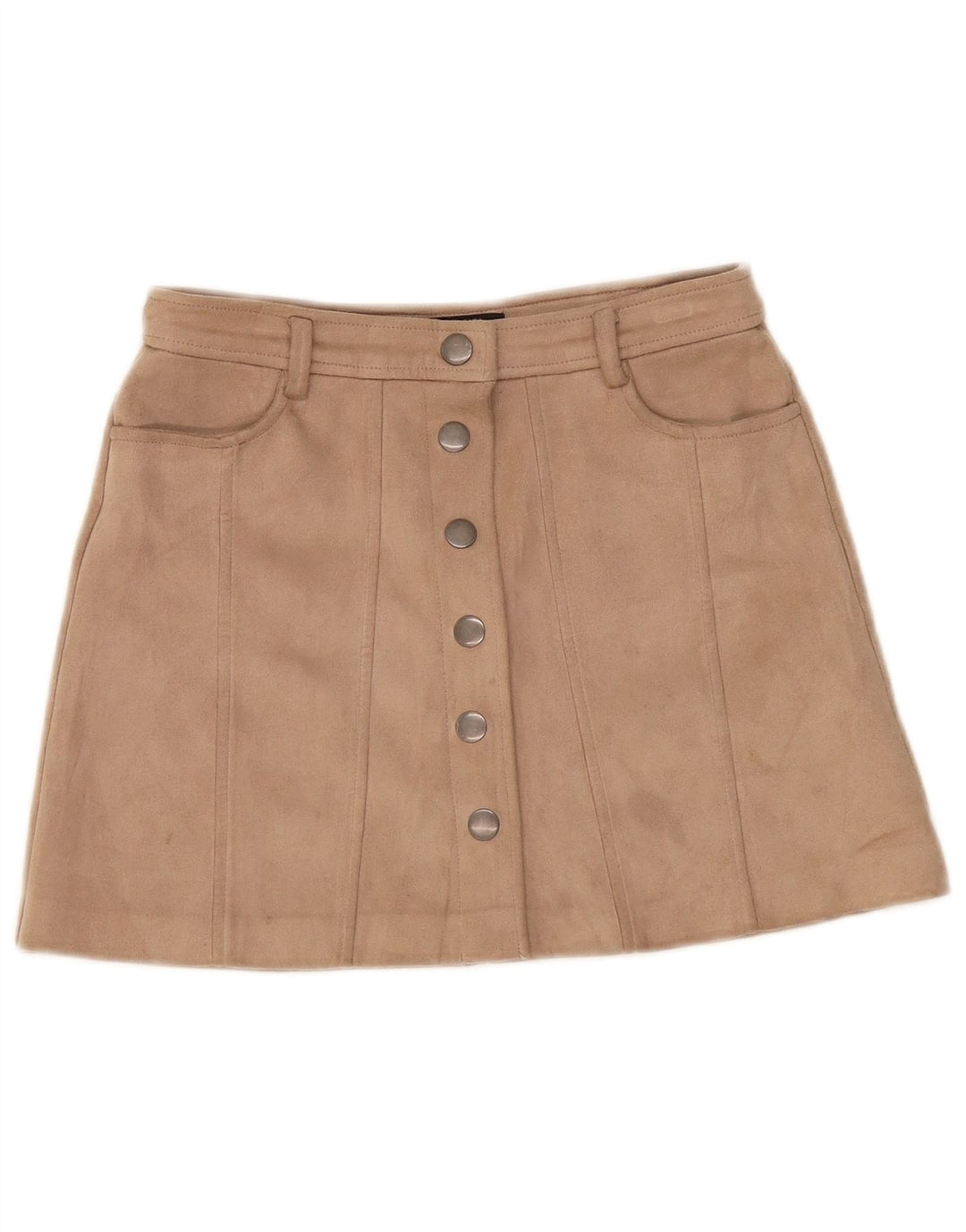 Mini saia feminina Zara pequena W27 poliéster marrom