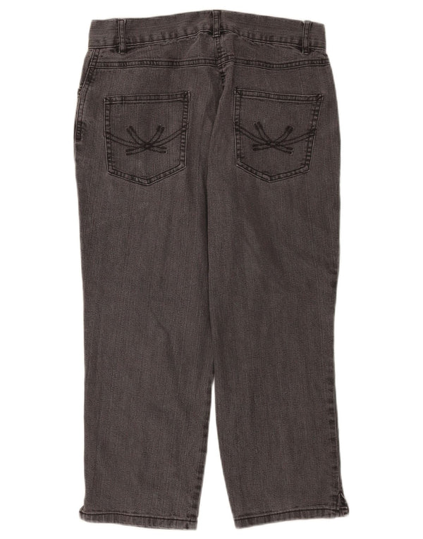 Calça jeans feminina Marks & Spencer UK 10 pequena W28 L21 algodão preto