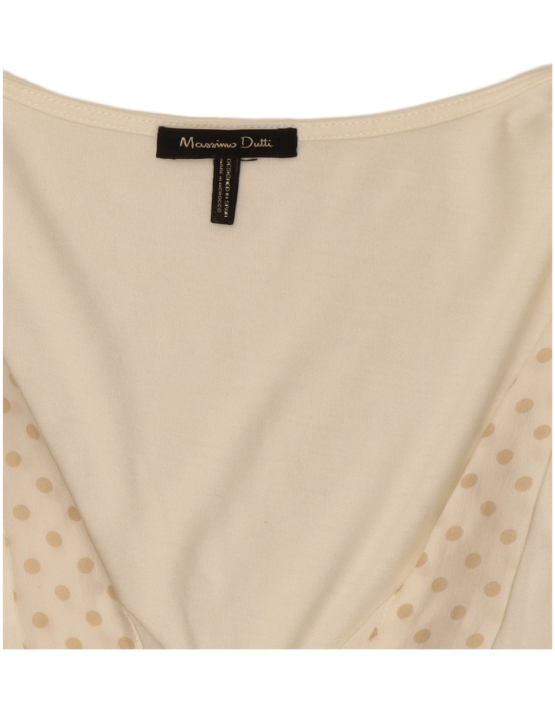 Blusa feminina sem mangas Massimo Dutti UK 12 bolinhas brancas médias