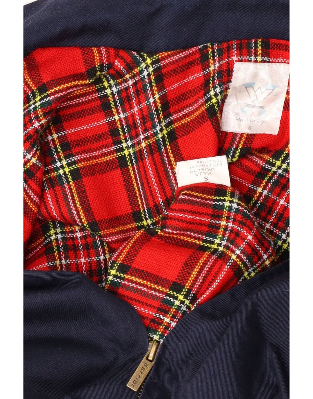 Jaqueta bomber masculina vintage UK 36 poliéster azul marinho pequeno