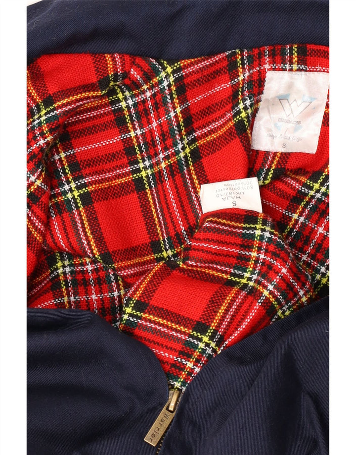 Jaqueta bomber masculina vintage UK 36 poliéster azul marinho pequeno