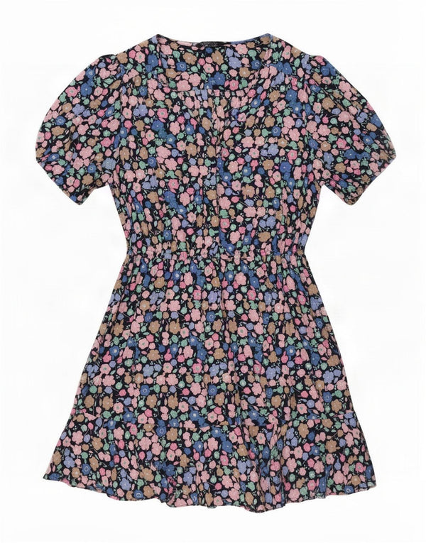Vestido feminino Marks & Spencer A-Line UK 16 grande floral multicolorido