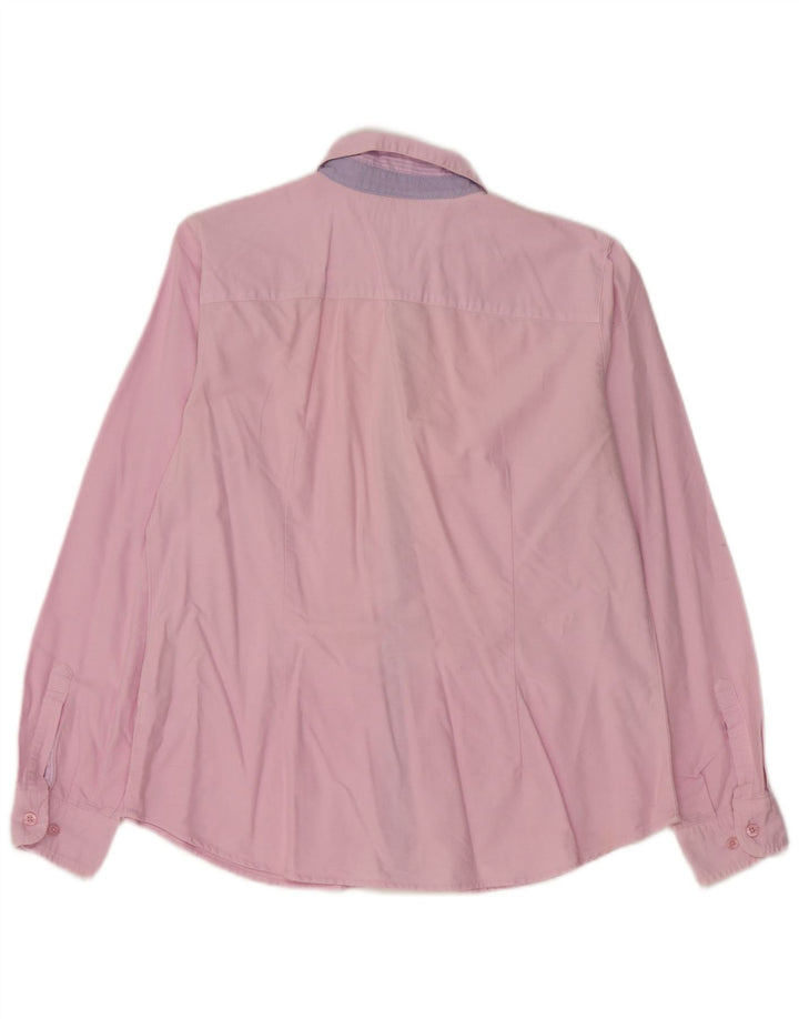 Camisa feminina Orvis UK 14 algodão rosa médio