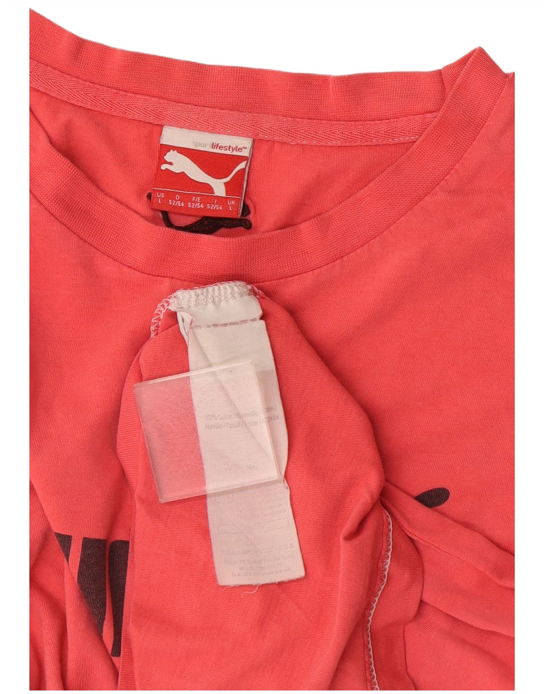 Puma Mens Graphic T-Shirt Top Grande Algodão Vermelho