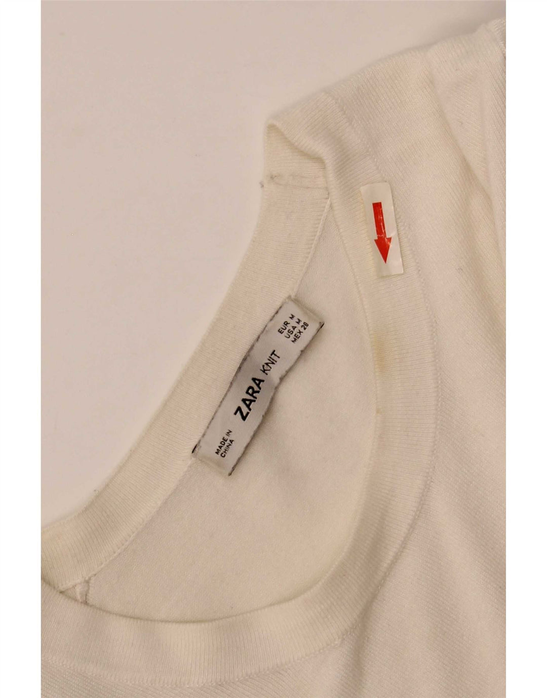 Suéter feminino Zara com gola canoa UK 12 viscose branca média