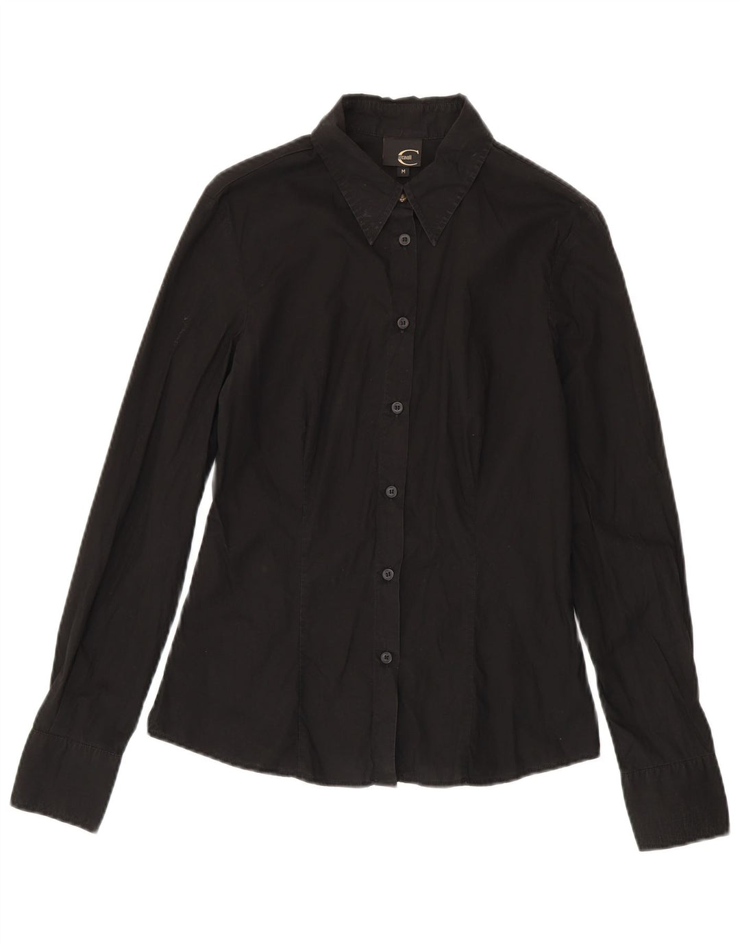 Camisa feminina Just Cavalli UK 12 algodão preto médio